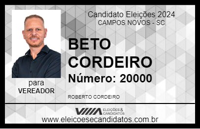 Candidato BETO CORDEIRO 2024 - CAMPOS NOVOS - Eleições