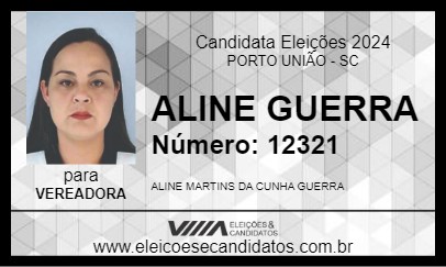 Candidato ALINE GUERRA 2024 - PORTO UNIÃO - Eleições