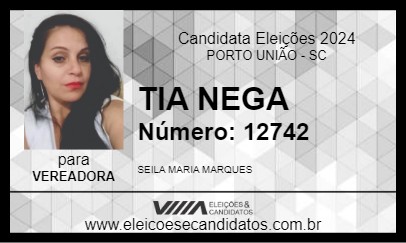 Candidato TIA NEGA 2024 - PORTO UNIÃO - Eleições