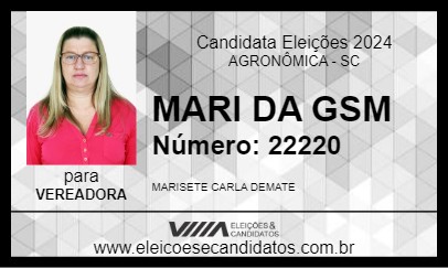 Candidato MARI DA GSM 2024 - AGRONÔMICA - Eleições