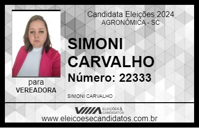 Candidato SIMONI CARVALHO 2024 - AGRONÔMICA - Eleições