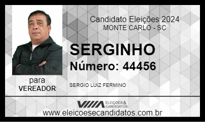 Candidato SERGINHO 2024 - MONTE CARLO - Eleições