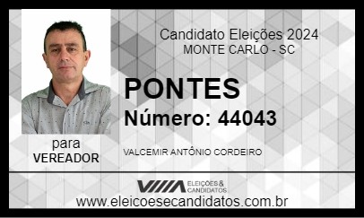 Candidato PONTES 2024 - MONTE CARLO - Eleições