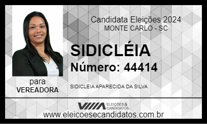 Candidato SIDICLÉIA 2024 - MONTE CARLO - Eleições