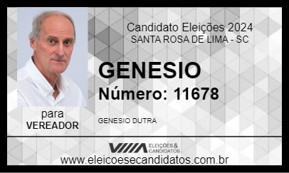 Candidato GENESIO 2024 - SANTA ROSA DE LIMA - Eleições