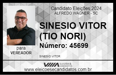 Candidato SINESIO VITOR (TIO NORI) 2024 - ALFREDO WAGNER - Eleições