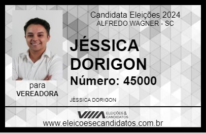 Candidato JÉSSICA DORIGON 2024 - ALFREDO WAGNER - Eleições