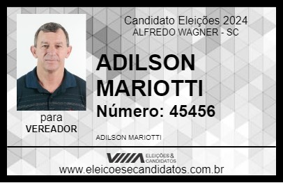 Candidato ADILSON MARIOTTI 2024 - ALFREDO WAGNER - Eleições