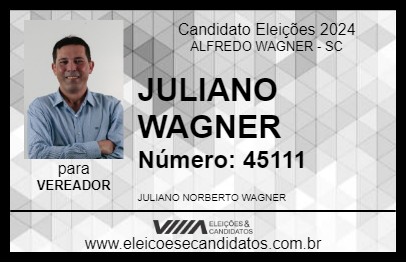 Candidato JULIANO WAGNER 2024 - ALFREDO WAGNER - Eleições