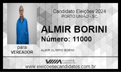 Candidato ALMIR BORINI 2024 - PORTO UNIÃO - Eleições