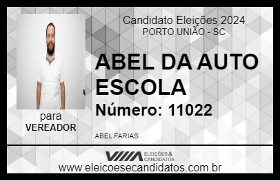 Candidato ABEL DA AUTO ESCOLA 2024 - PORTO UNIÃO - Eleições