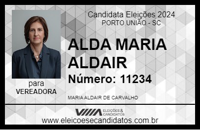 Candidato ALDA MARIA ALDAIR 2024 - PORTO UNIÃO - Eleições