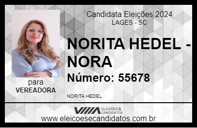 Candidato NORITA HEDEL - NORA 2024 - LAGES - Eleições