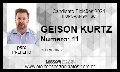 Candidato GEISON KURTZ 2024 - ITUPORANGA - Eleições