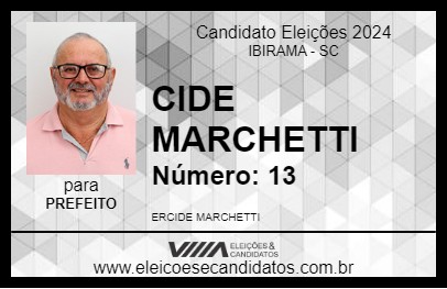 Candidato CIDE MARCHETTI 2024 - IBIRAMA - Eleições