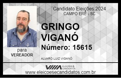 Candidato GRINGO VIGANÓ 2024 - CAMPO ERÊ - Eleições