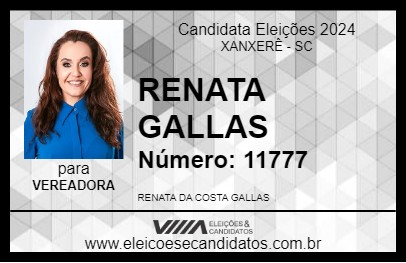 Candidato RENATA GALLAS 2024 - XANXERÊ - Eleições