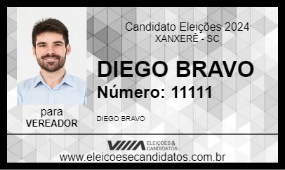 Candidato DIEGO BRAVO 2024 - XANXERÊ - Eleições