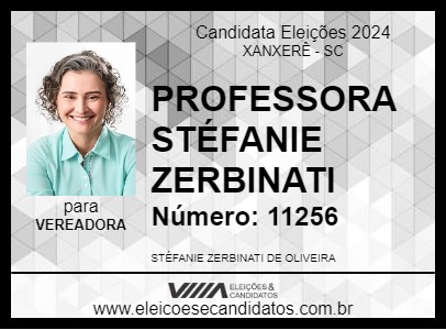 Candidato PROFESSORA STÉFANIE ZERBINATI 2024 - XANXERÊ - Eleições