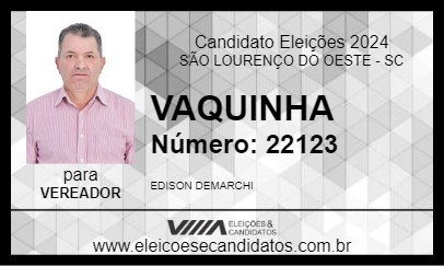 Candidato VAQUINHA 2024 - SÃO LOURENÇO DO OESTE - Eleições