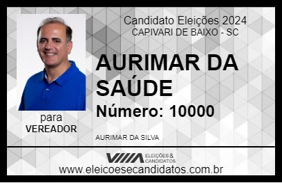 Candidato AURIMAR DA SAÚDE 2024 - CAPIVARI DE BAIXO - Eleições