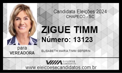 Candidato ZIGUE TIMM 2024 - CHAPECÓ - Eleições