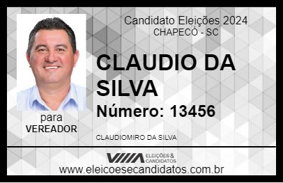 Candidato CLAUDIO DA SILVA 2024 - CHAPECÓ - Eleições