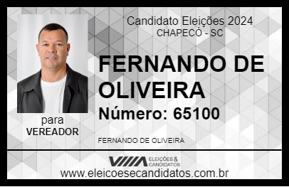 Candidato FERNANDO DE OLIVEIRA 2024 - CHAPECÓ - Eleições