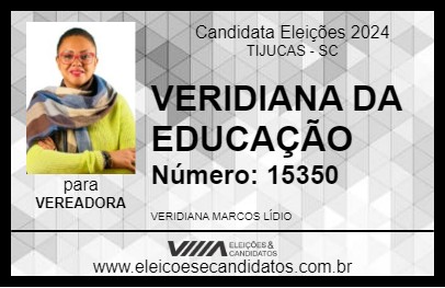 Candidato VERIDIANA DA EDUCAÇÃO 2024 - TIJUCAS - Eleições