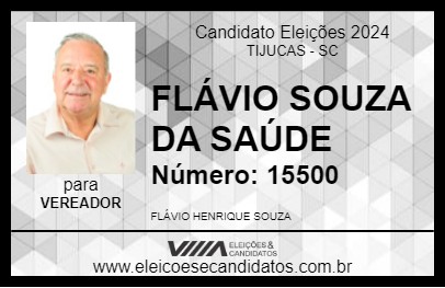 Candidato FLÁVIO SOUZA DO QUIOSQUE-SAÚDE 2024 - TIJUCAS - Eleições