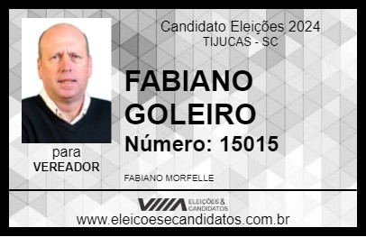 Candidato FABIANO GOLEIRO 2024 - TIJUCAS - Eleições