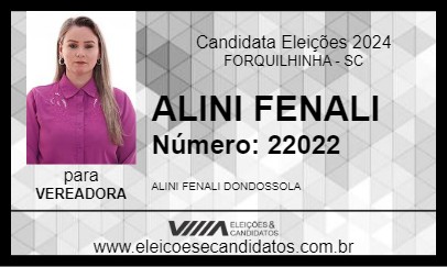 Candidato ALINI FENALI 2024 - FORQUILHINHA - Eleições