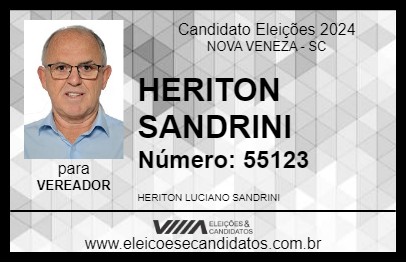 Candidato HERITON SANDRINI 2024 - NOVA VENEZA - Eleições