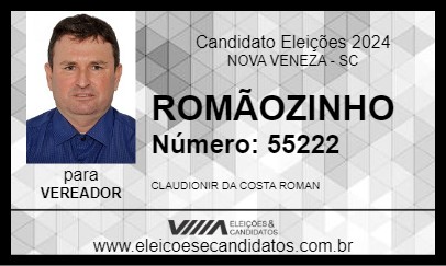 Candidato ROMÃOZINHO 2024 - NOVA VENEZA - Eleições