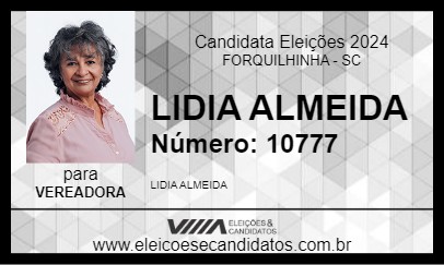 Candidato LIDIA ALMEIDA 2024 - FORQUILHINHA - Eleições