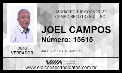 Candidato JOEL CAMPOS 2024 - CAMPO BELO DO SUL - Eleições