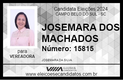 Candidato JOSEMARA DOS MACHADOS 2024 - CAMPO BELO DO SUL - Eleições