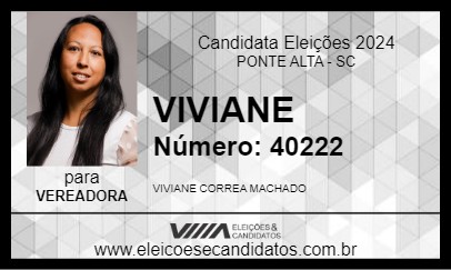 Candidato VIVIANE 2024 - PONTE ALTA - Eleições