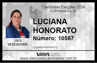 Candidato LUCIANA HONORATO 2024 - ITUPORANGA - Eleições