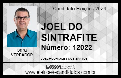 Candidato JOEL DO SINTRAFITE 2024 - BRUSQUE - Eleições