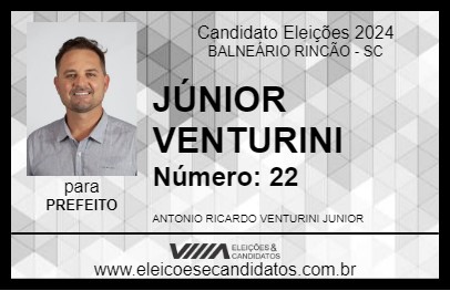 Candidato JÚNIOR VENTURINI 2024 - BALNEÁRIO RINCÃO - Eleições