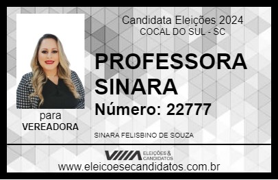 Candidato PROFESSORA SINARA 2024 - COCAL DO SUL - Eleições