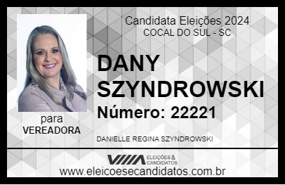 Candidato DANY SZYNDROWSKI 2024 - COCAL DO SUL - Eleições