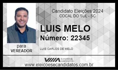 Candidato LUIS MELO 2024 - COCAL DO SUL - Eleições