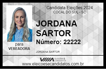 Candidato JORDANA SARTOR 2024 - COCAL DO SUL - Eleições