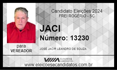 Candidato JACI 2024 - FREI ROGÉRIO - Eleições