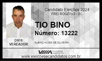 Candidato TIO BINO 2024 - FREI ROGÉRIO - Eleições