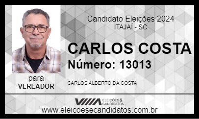 Candidato CARLOS COSTA 2024 - ITAJAÍ - Eleições