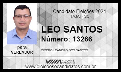 Candidato LEO SANTOS 2024 - ITAJAÍ - Eleições