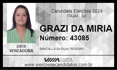 Candidato GRAZI DA MIRIA 2024 - ITAJAÍ - Eleições